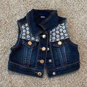 Genuine Kids OshKosh Denim and Lace Jean Vest 12m